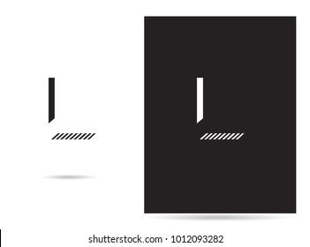 L letter logo stroke design vector template