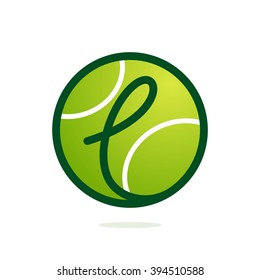 L letter logo with tennis ball. Font style, vector design template elements for your sport team or corporate identity.