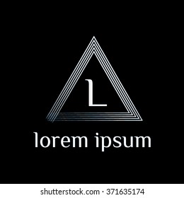L letter logo with triangle border - vector (sign, symbol, icon, border)