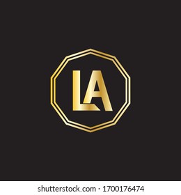 L A letter logo vector design