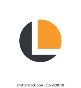 l letter logo vector design with two color