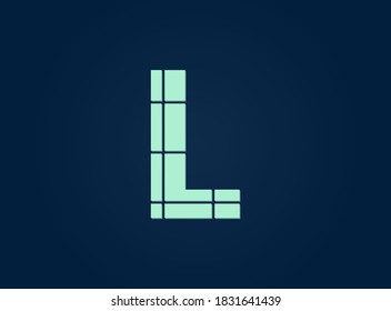 L letter logo, vector desing font.  Made of knife cut. For logo, brand label, design elements, corporate identity, application & more. IsolatedEps10 illustration