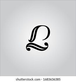 L letter logo with white background.The black letter icon.The letter design.