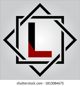 L letter logo with white background.Colorful letter logo.