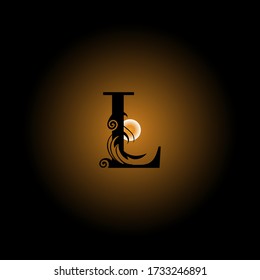 L letter logo with white logo and black background.The nice letter design.