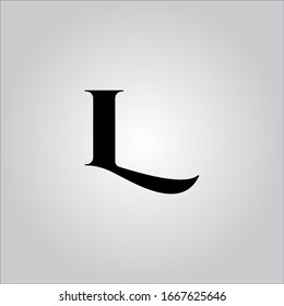 L letter logo with white gradient background.Nice letter icon.Black letter logo design.