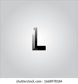 L letter logo with white gradient background. Black letter icon.Nice letter design.
