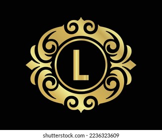 L letra logotipo de lujo diseño creativo plantilla vectorial.