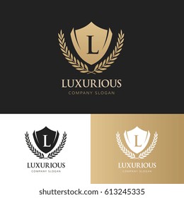 L letter Luxury logo template.