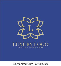 L letter. Luxury logo template flourishes calligraphic elegant ornament lines. Business sign, identity for Restaurant, Royalty, Boutique, Hotel, Jewelry, Fashion and other vector illustration