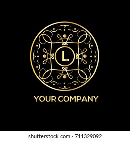 L letter luxury monogram. Boutique, hotel or restaurant logo template