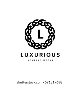 L Letter luxury monogram logo