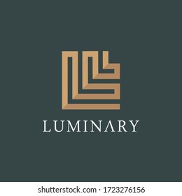 L Letter luxuriöses Vektorlogo-Design