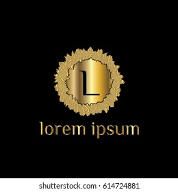 L letter luxury vector logo design template for boutique, restaurant, hotel