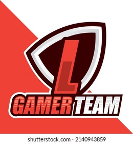 L letter mark Esport logo team, modern simple e sports template font, gaming font logo illustration