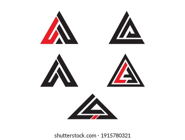 L and A letter mark logo design template