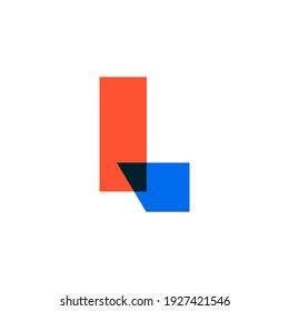 l letter mark overlapping overlay color logo vector icon illustration