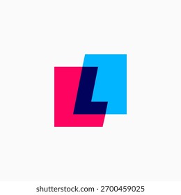 l letter mark square logo vector icon illustration