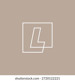 Ilustración de icono de Vector de logotipo cuadrado de marca de letra L