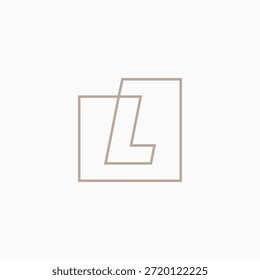 Ilustración de icono de Vector de logotipo cuadrado de marca de letra L