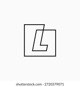 L letra marca quadrado logotipo vetor ícone ilustração