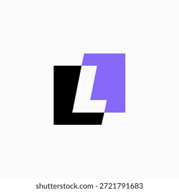 L letra marca quadrado logotipo vetor ícone ilustração