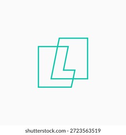 Ilustración de icono de Vector de logotipo cuadrado de marca de letra L