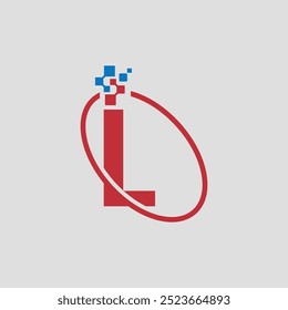 Letra L Moderna Tecnologia Vetor Logo Design
