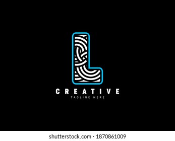 Logotipo monograma de letra L. Único y elegante. Resumen de las líneas en negrita.