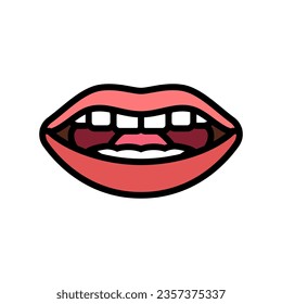 l letter mouth animate color icon vector. l letter mouth animate sign. isolated symbol illustration