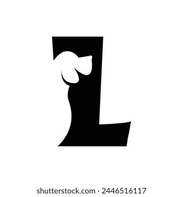 L letter with a negative space dog logo