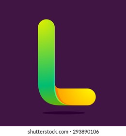 L letter one line colorful logo. Vector design template elements an icon for your application or company