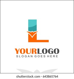 L letter orange bird design logo in blue color. Branding identity for Finance, Accountancy, Law, Hotel, Tech, Bank