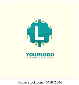 L letter pattern logo. Abstract hexagon design template. Colorful creative sign. Universal vector icon.