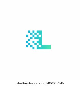 L Letter pixel logo design modern template