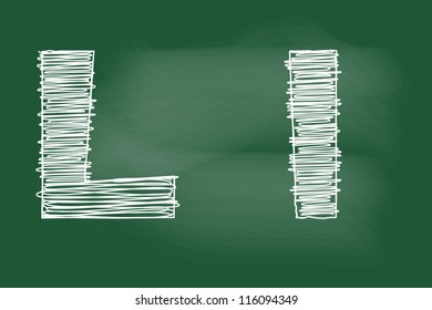 L letter of scribble sketch