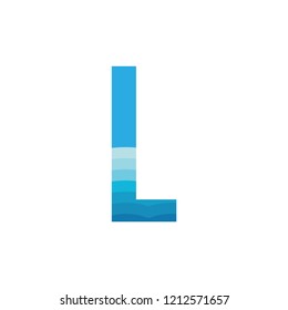 L letter with sea wave logo design