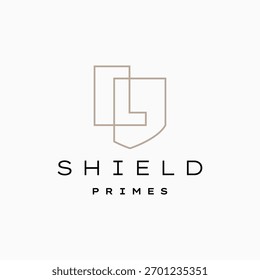 L Letra Escudo Protección Logotipo de seguridad Ilustración de icono de Vector