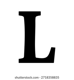 L diseño de ilustración plana de Vector de silueta de letra.