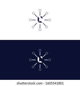 L letter technology logo vector 