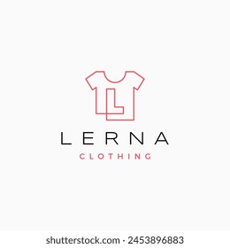 L letter tee tshirt apparel clothing monogram logo vector icon illustration