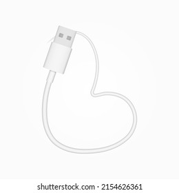 L letter usb Kabel realistische Vektorstil. Isolierte Schriftart für Logo, Anwendung, kreatives Technologiedesign und mehr