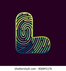 L letter Vector fingerprint design template elements. 