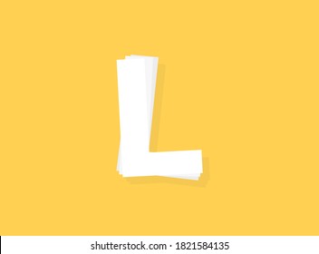 L Letter vector font, modern layers design. Eps10 illustration             