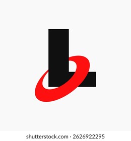 L Buchstabe Vektor Logo eines roten Pfeils