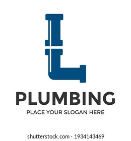 L Letter vector logo template. This design use pipe symbol. Suitable for industrial.