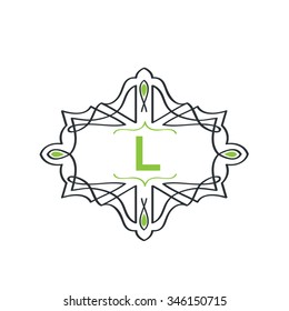 L letter vector logo template (sign, symbol, emblem, ornament)