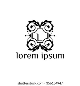 L letter vector logo template (sign, symbol, emblem, ornament)