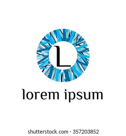 L letter vector logo template (sign, symbol, emblem, ornament)