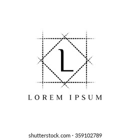 L letter vector logo template (sign, symbol, emblem, ornament)
